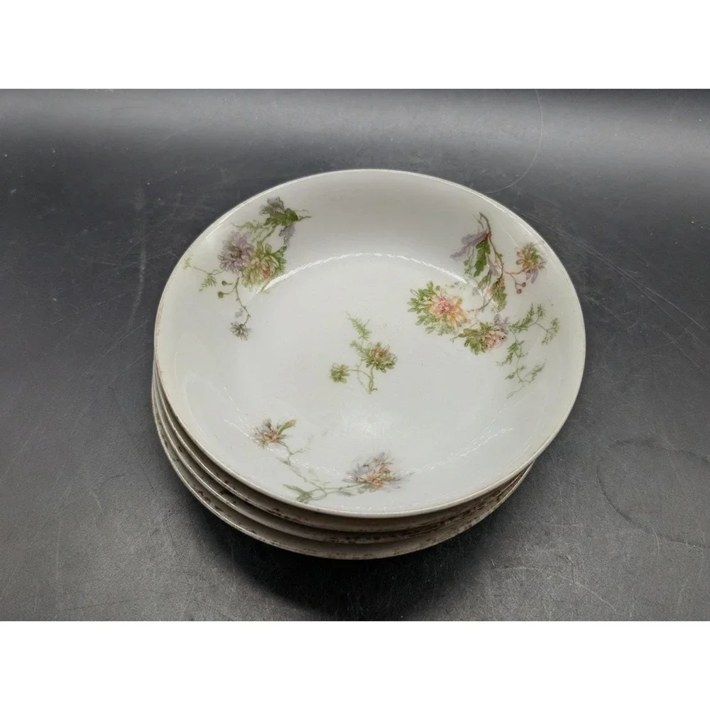 Antique C.F. Haviland Limoges GDA France Floral Berry Dessert Bowls Set of 4 5